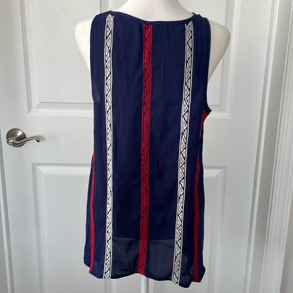 Le Sample Patterned Sleeveless Top Size M - image 2